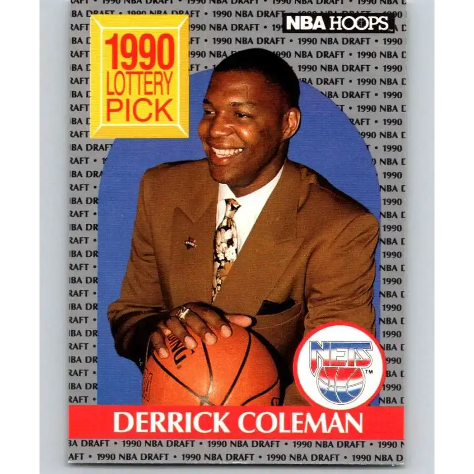 1990-91 Hoops #390 Derrick Coleman NM-MT RC Rookie New Jersey Nets Basketball Card - Basketball Card Single
