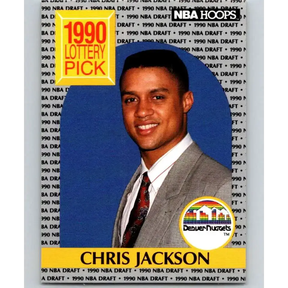 1990-91 Hoops #392 Chris Jackson NM-MT RC Rookie Denver Nuggets Basketball Card - Basketball Card Single