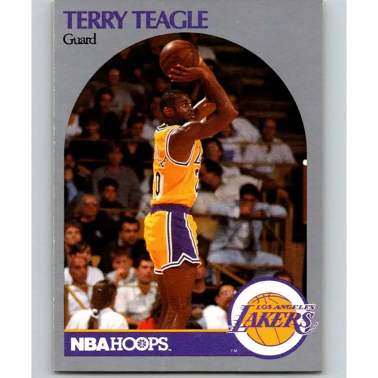 1990-91 Hoops #416 Terry Teagle NM-MT Los Angeles Lakers Basketball Card - Basketball Card Single