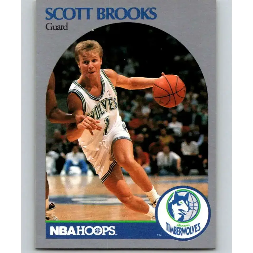 1990-91 Hoops #419 Scott Brooks NM-MT Minnesota Timberwolves Basketball Card - Basketball Card Single