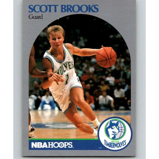1990-91 Hoops #419 Scott Brooks NM-MT Minnesota Timberwolves Basketball Card - Basketball Card Single