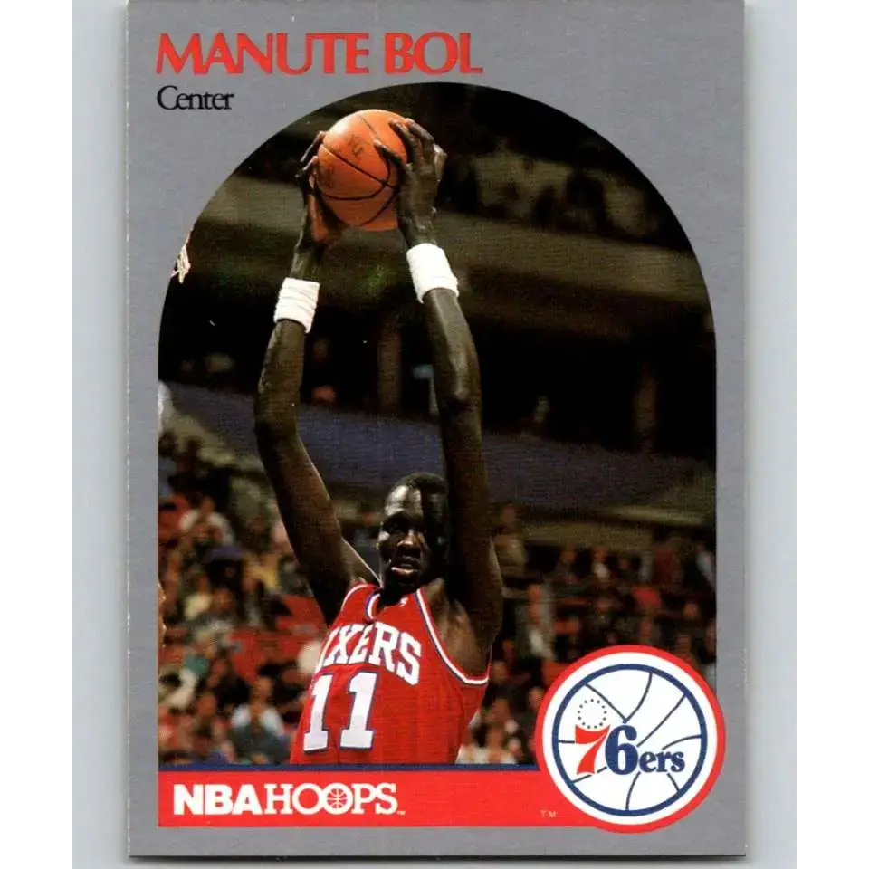 1990-91 Hoops #424 Manute Bol NM-MT Philadelphia 76ers Basketball Card - Basketball Card Single