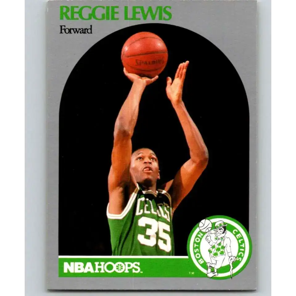1990-91 Hoops #43 Reggie Lewis NM-MT Boston Celtics Basketball Card - Basketball Card Single