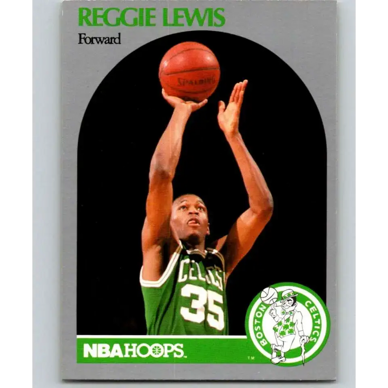 1990-91 Hoops #43 Reggie Lewis NM-MT Boston Celtics Basketball Card - Basketball Card Single
