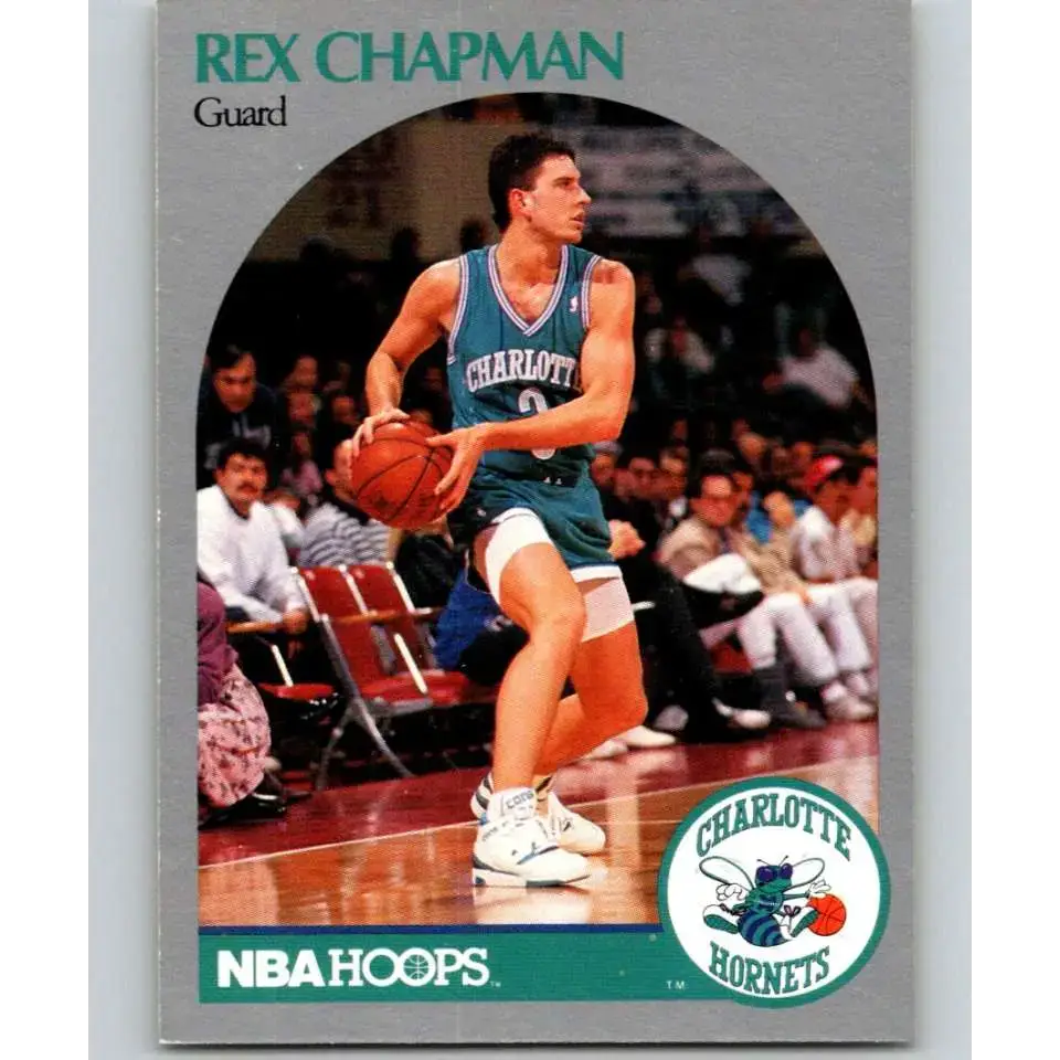 1990-91 Hoops #51 Rex Chapman NM-MT Charlotte Hornets Basketball Card - Basketball Card Single