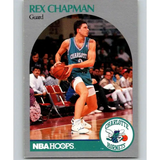 1990-91 Hoops #51 Rex Chapman NM-MT Charlotte Hornets Basketball Card - Basketball Card Single