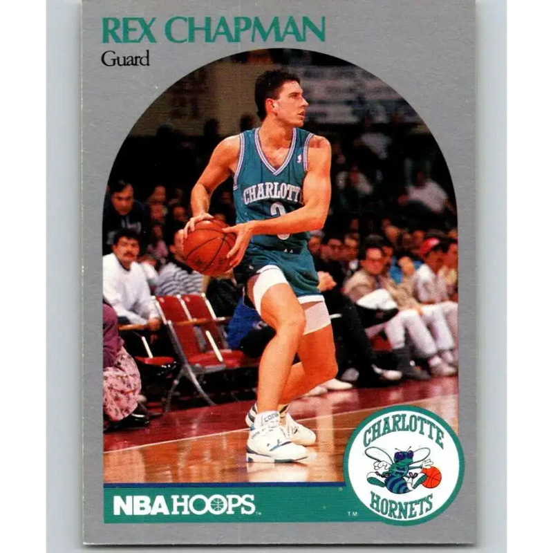 1990-91 Hoops #51 Rex Chapman NM-MT Charlotte Hornets Basketball Card - Basketball Card Single