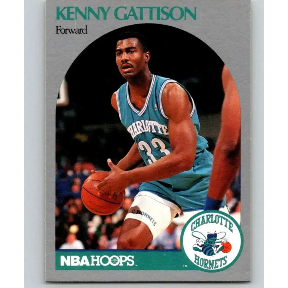 1990-91 Hoops #53 Kenny Gattison NM-MT RC Rookie Charlotte Hornets Basketball Card - Basketball Card Single