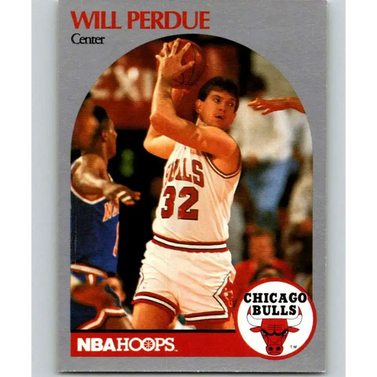 1990-91 Hoops #68 Will Perdue NM-MT Chicago Bulls Basketball Card - Basketball Card Single