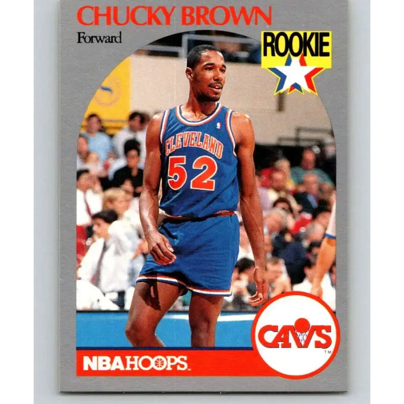 1990-91 Hoops #71 Chucky Brown NM-MT RC Rookie Cleveland Cavaliers Basketball Card - Basketball Card Single