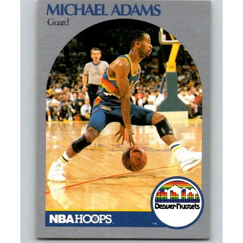 1990-91 Hoops #91 Michael Adams NM-MT Denver Nuggets Basketball Card - Basketball Card Single