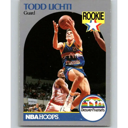 1990-91 Hoops #98 Todd Lichti NM-MT RC Rookie Denver Nuggets Basketball Card - Basketball Card Single