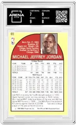 Graded NBA Hoops Michael Jordan 1990 basketball card in perfect condition