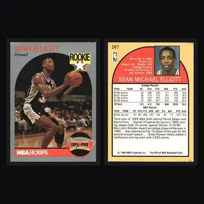 1990-91 NBA Hoops Sean Elliott #267 RC Rookie San Antonio Spurs - Basketball Card Single