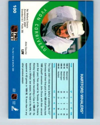 Hockey trading card 1990-91 Pro Set Yvon Corriveau NM-MT original gloss collectible