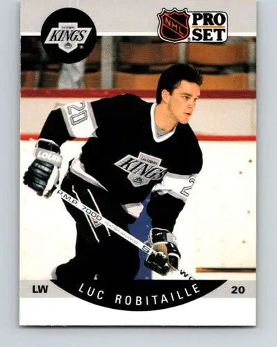 Vintage Luc Robitaille hockey card from 1990-91 Pro Set with original gloss