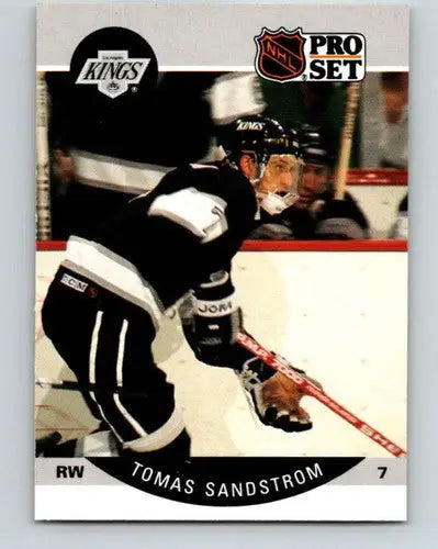 Original gloss 1990-91 Pro Set Tomas Sandstrom hockey card displayed with Simply Sandoval sports cards