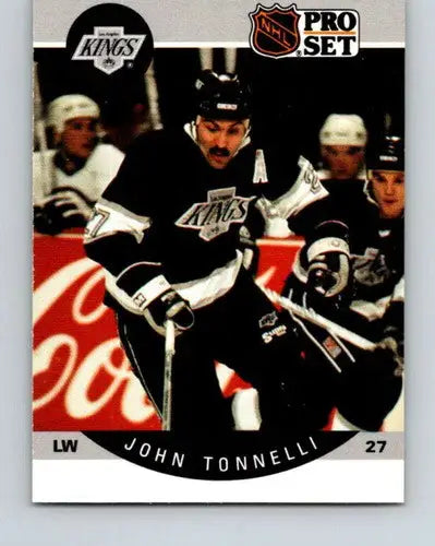 Original gloss 1990-91 Pro Set John Tonelli hockey card featuring Kings ERR