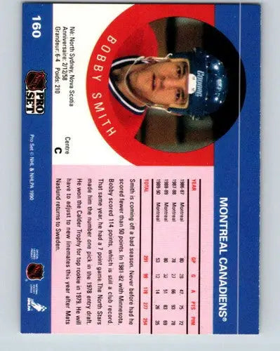 1990-91 Pro Set #160 Bobby Smith NM-MT Canadiens - Hockey Card Single
