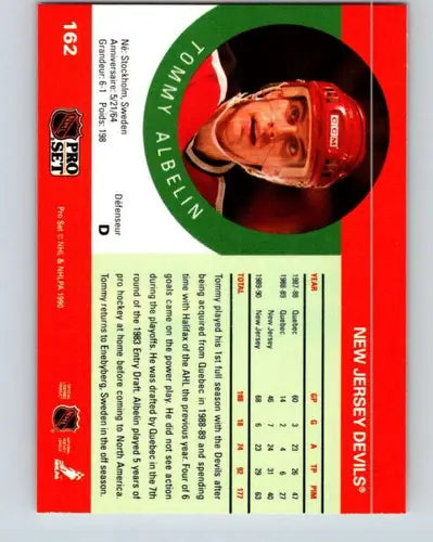 1990-91 Pro Set #162 Tommy Albelin NM-MT NJ Devils - Hockey Card Single