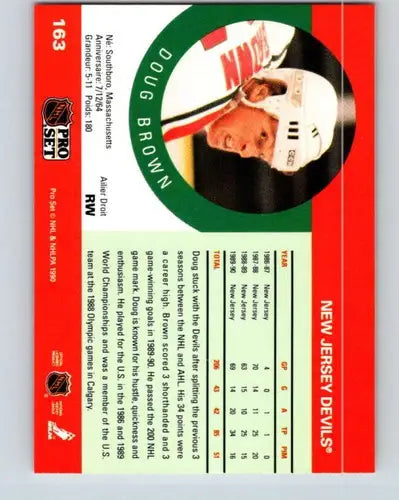 1990-91 Pro Set #163 Doug Brown NM-MT NJ Devils - Hockey Card Single
