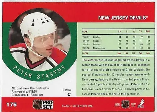 1990-91 Pro Set #175B Peter Stastny NM-MT NJ Devils COR - Hockey Card Single
