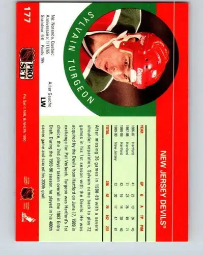 1990-91 Pro Set #177 Sylvain Turgeon NM-MT NJ Devils - Hockey Card Single