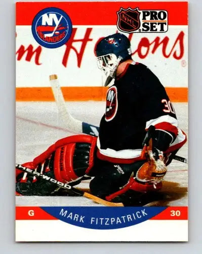 Original gloss 1990-91 Pro Set Mark Fitzpatrick hockey card featuring New York Islanders sports cards