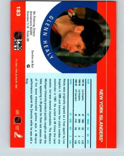 1990-91 Pro Set #183 Glenn Healy NM-MT RC Rookie NY Islanders - Hockey Card Single