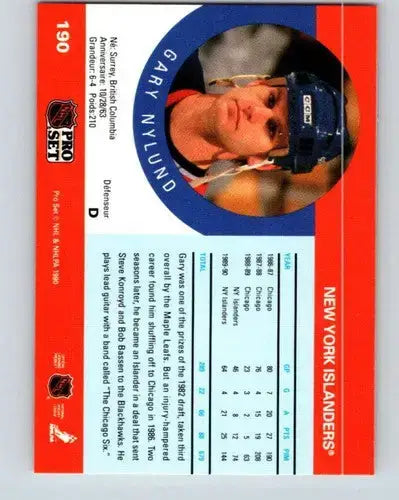 1990-91 Pro Set #190 Gary Nylund NM-MT NY Islanders - Hockey Card Single