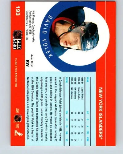 1990-91 Pro Set #193 David Volek NM-MT NY Islanders - Hockey Card Single