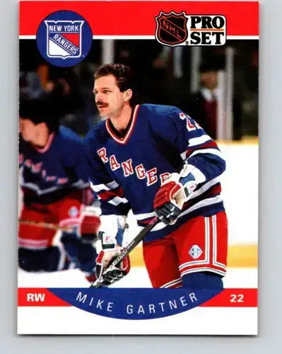 1990-91 Pro Set #196 Mike Gartner NM Near Mint NY Rangers - Hockey Card Single