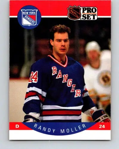 Original gloss Randy Moller 1990-91 Pro Set hockey card featuring NY Rangers player