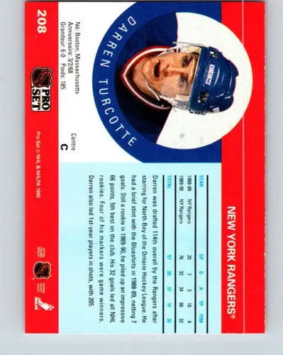 Darren Turcotte hockey card from 1990-91 Pro Set with original gloss, near mint RC