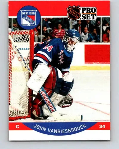 Original gloss 1990-91 Pro Set John Vanbiesbrouck hockey card NY Rangers sports cards