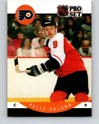 Original gloss Pelle Eklund hockey card from 1990-91 Pro Set #215 Flyers