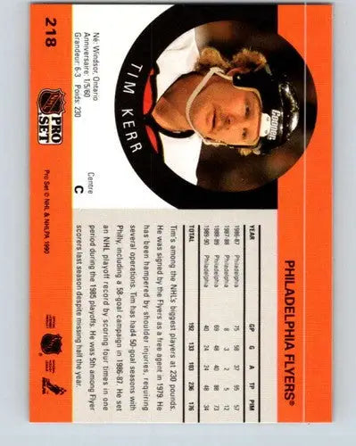 Original gloss of 1990-91 Pro Set Tim Kerr hockey card featuring Flyers sports cards