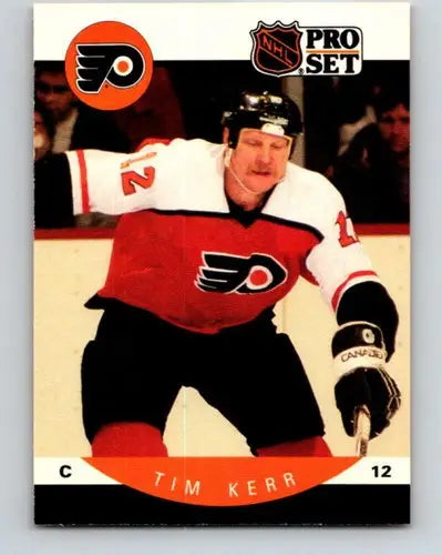 Original gloss 1990-91 Pro Set Tim Kerr hockey card featuring Flyers sports cards