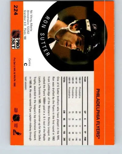 1990-91 Pro Set Ron Sutter hockey card with original gloss sports cards collection