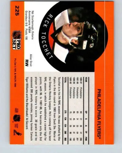 1990-91 Pro Set #225 Rick Tocchet NM Near Mint Flyers - Hockey Card Single