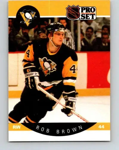 Rob Brown hockey card from 1990-91 Pro Set with original gloss and near mint condition