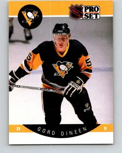 Gord Dineen hockey card from 1990-91 Pro Set with original gloss, near mint condition