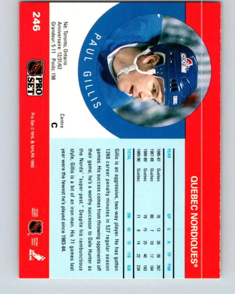 1990-91 Pro Set #246 Paul Gillis NM Near Mint Maple Leafs - Hockey Card Single