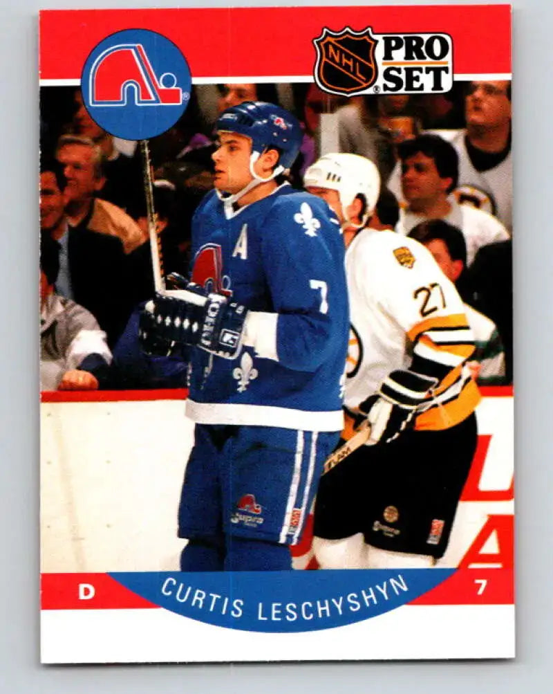 1990-91 Pro Set #251 Curtis Leschyshyn NM-MT RC Rookie Maple Leafs - Hockey Card Single