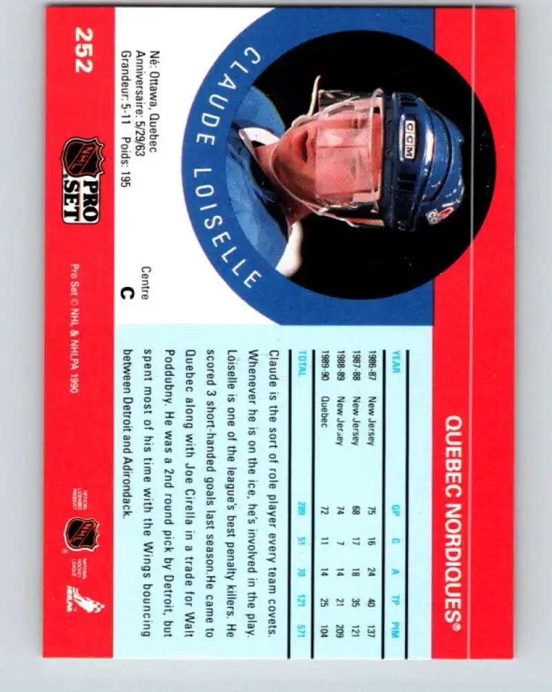 1990-91 Pro Set #252 Claude Loiselle NM-MT Maple Leafs - Hockey Card Single