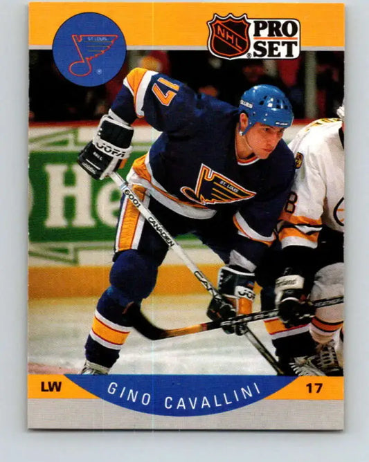 1990-91 Pro Set #261 Gino Cavallini NM Near Mint Blues - Hockey Card Single