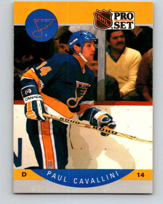 1990-91 Pro Set #262 Paul Cavallini NM Near Mint Blues - Hockey Card Single