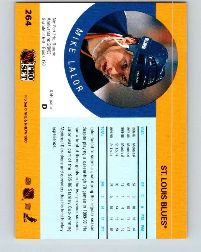 1990-91 Pro Set #264 Mike Lalor NM Near Mint Blues - Hockey Card Single