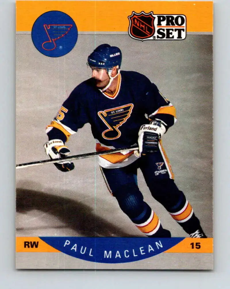 1990-91 Pro Set #266 Paul MacLean NM Near Mint Blues - Hockey Card Single