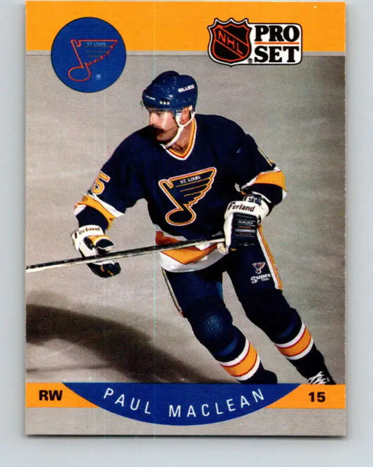 1990-91 Pro Set #266 Paul MacLean NM Near Mint Blues - Hockey Card Single